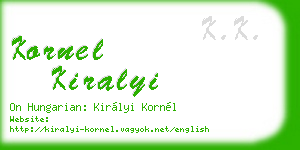 kornel kiralyi business card